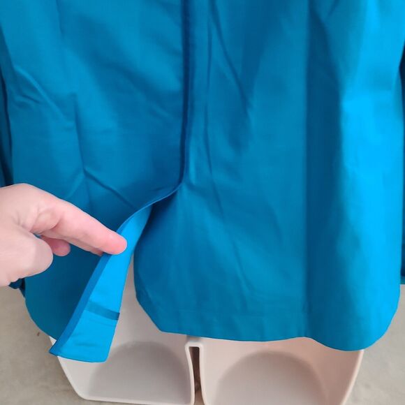 Akris Punto Jacket Women Blue Cotton 2 Buttons  Pocket 3/4 Sleeves US Sz 10 - Picture 8 of 10